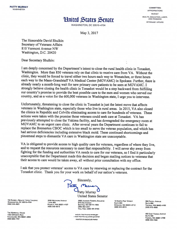 Sen Murray Letter