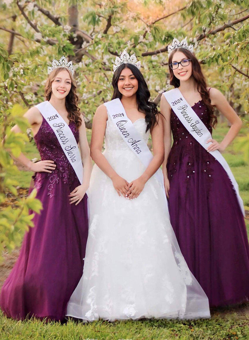 The 2024 Oroville May Day Royalty, Queen Anna Hernandez and Princesses Sierra Buckmiller and Jayden Glover, invite everyone to celebrate 90 years of “Turning Back Time” and join the community in enjoying May Festival this weekend. Events are planned around town from Friday to Sunday, with the Grand Parade on Saturday. starting at 10 a.m. and making its way to Veterans Memorial Park. <em>Submitted photos</em>