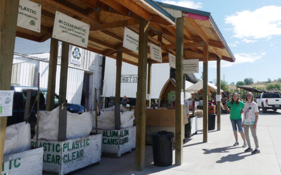 Green Okanogan volunteers greet visitors at the GO Recycling Center. Photo courtesy Green Okanogan