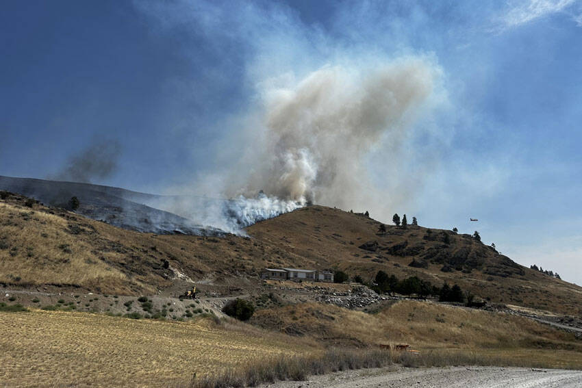 The Sunset Fire started last Saturday morning on Sunset Ridge Road east of Oroville. It burned 160 acres before being declared 100 percent contained by Monday moorning, according to ther Interagency Fire Center. <em>Kevin Myrick/submitted photo</em>