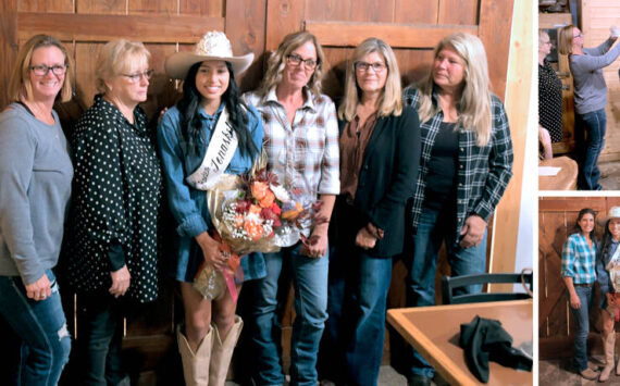 Members of the Tonasket Comancheros Rodeo Club gathered at the Iron Grill last Saturday night to crown Miss Rodeo Tonasket, Izzabel Cruz. Cruz poses with her mother, lower right, Kaila Ortega. <em>Gary DeVon/staff photos </em>