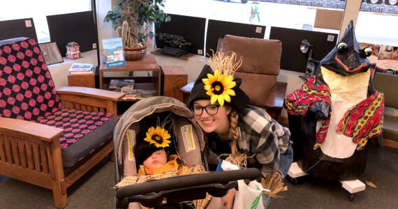 Sydney, and a very young Kendall, Newman stopped by the Gazette-Tribune office during Oroville’s Downtown Trick or Treat in 2021. In addition to the businesses inviting people to trick or treat downtown again this year, there are two trunk or treats in Oroville and two in Tonasket and more. <em>Gary DeVon/GT file photo </em>