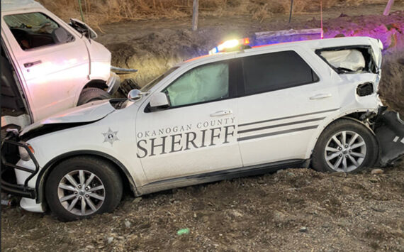 Deputies were dispatched to a one-vehicle collision in the area of 392 Havillah Road,. When they arrived and were investigating, their 2020 Dodge Durango, was struck from behind by a 2008 Ford F350. <em>OCSO photo </em>