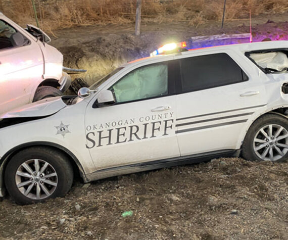 Deputies were dispatched to a one-vehicle collision in the area of 392 Havillah Road,. When they arrived and were investigating, their 2020 Dodge Durango, was struck from behind by a 2008 Ford F350. <em>OCSO photo </em>