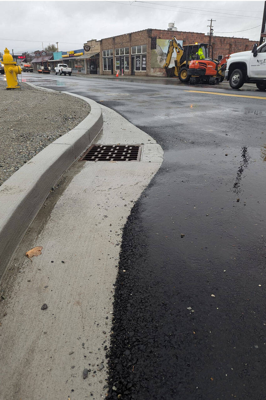 At noon, Whitcomb Avenue officially reopened to foot traffic after weeks of construction, on Wednesday afternoon. Meanwhile, the city’s new stormwater and sewage system holds up to heavy rains. Photo: City of Tonasket