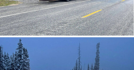 The weather can change quickly on the SR 20 North Cascades Highway. These pictures were taken within two days of each other in October. WSDOT photos