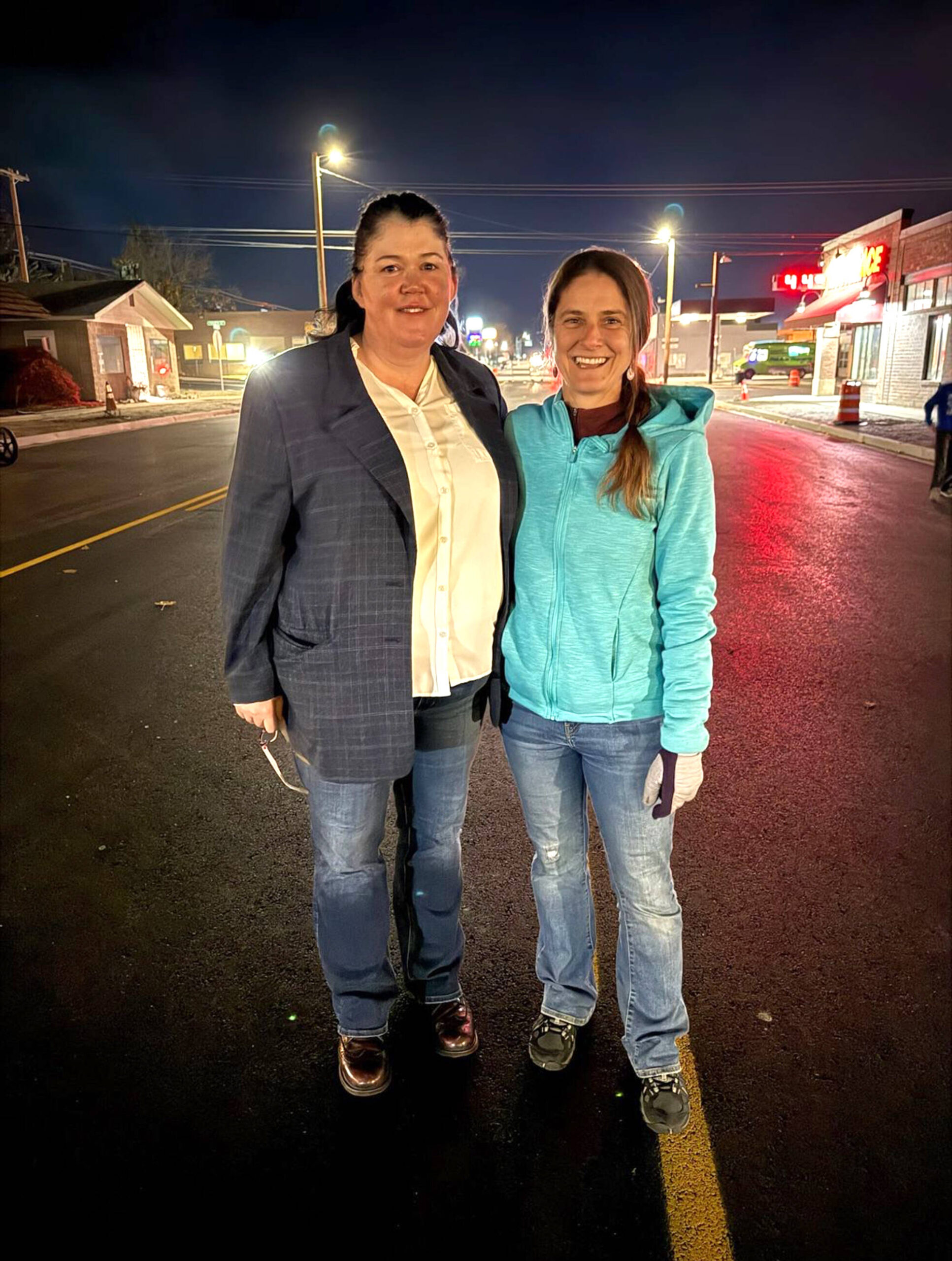 Submitted/City of Tonasket photo
Councilmember Teagan Levine and Mayor Pro-Tem Alisa Weddle joined residents for a street party to celebrate the reopening of Whitcomb Avenue.