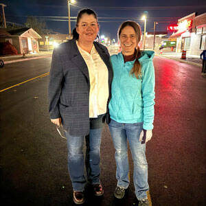 Councilmember Teagan Levine and Mayor Pro-Tem Alisa Weddle joined residents for a street party to celebrate the reopening of Whitcomb Avenue. Submitted/City of Tonasket photo