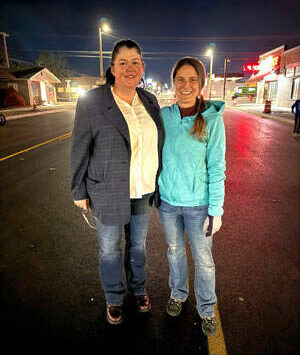 Councilmember Teagan Levine and Mayor Pro-Tem Alisa Weddle joined residents for a street party to celebrate the reopening of Whitcomb Avenue. Submitted/City of Tonasket photo