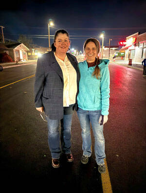 Councilmember Teagan Levine and Mayor Pro-Tem Alisa Weddle joined residents for a street party to celebrate the reopening of Whitcomb Avenue. Submitted/City of Tonasket photo