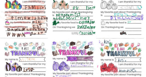 Oroville and Tonaket Elementary students in the primary grades were asked what they were thankful for on Thanksgiving. These are a few samples of their comments.