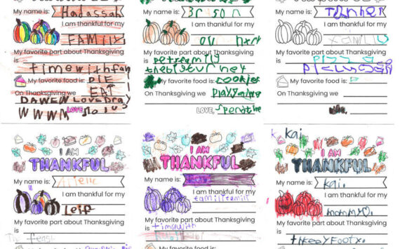 Oroville and Tonaket Elementary students in the primary grades were asked what they were thankful for on Thanksgiving. These are a few samples of their comments.