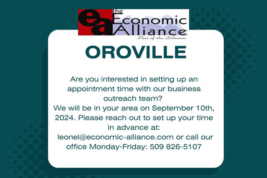 Economic Alliance sets up appointments in various communities throughout Okanogan County to meet with their business outreach team.