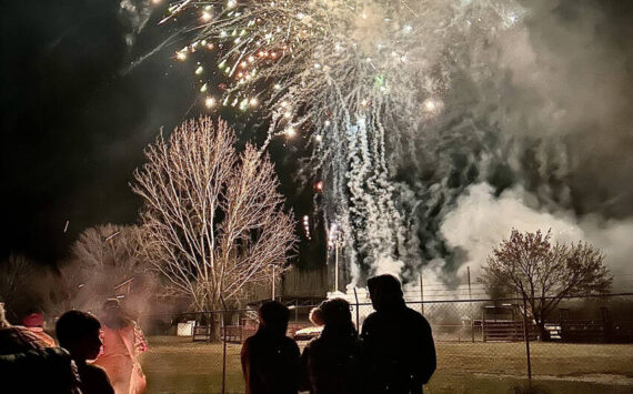 The Tonasket Comancheros Rodeo Club hosted a New Year’s with a breathtaking fireworks display at the rodeo grounds on Dec. 31. Laura Knowlton/staff photo