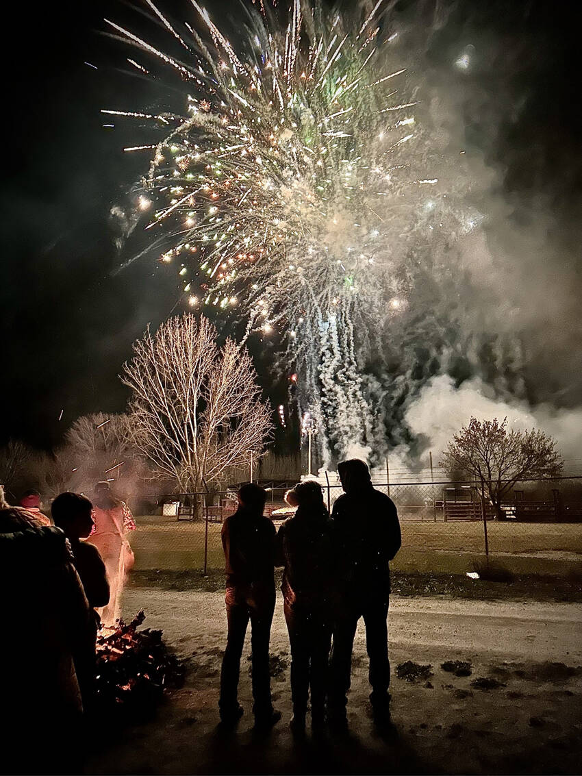 The Tonasket Comancheros Rodeo Club hosted a New Year’s with a breathtaking fireworks display at the rodeo grounds on Dec. 31. Laura Knowlton/staff photo