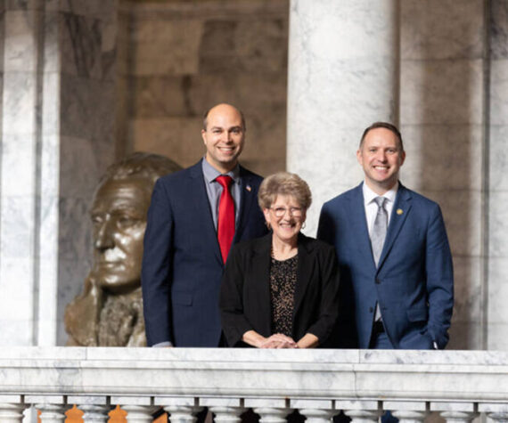 Seventh District Legislative members Senator Shelly Short, Representative Hunter Abell and Representative Andrew Engell at the Capital on Jan. 16, 2025. Legislative Support Services photo