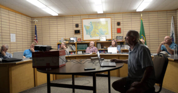 Oroville City Planner Kurt Danison projects the new Comprehensive Parks Plan on the wall and walks the city council through the plan last August. He will be at the next council meeting, March 18, for a public hearing on the new zoning codes and zoning map. Gary De Von/GT file photo