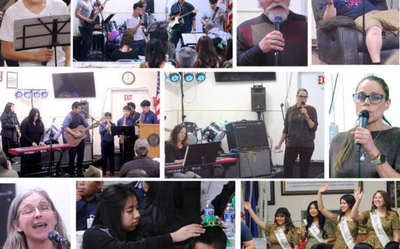 The Oroville Scholarship Foundation and Oroville Music Department’s 17h Annual Variety Show and Auction featured, l-r, top row, Cash Duarte and The Broken Strings Band, Robert Grunert, auctioneer Boone McKinney, middle row, Miniesterios Liamada Final, Jody Evans and Ada Denison, bottom row, Ashley Vowels, St. Patrick’s Day decorations, including little hats, May Festival Royalty. Not pictured We Totally Graduated Band, Hailey Freeman, Bella Feeman and Tasha and the Clientelle.  Gary De Von/staff photos